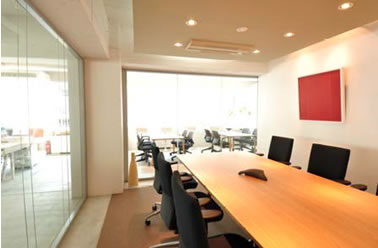 Sound proof meeting space with projector and white board